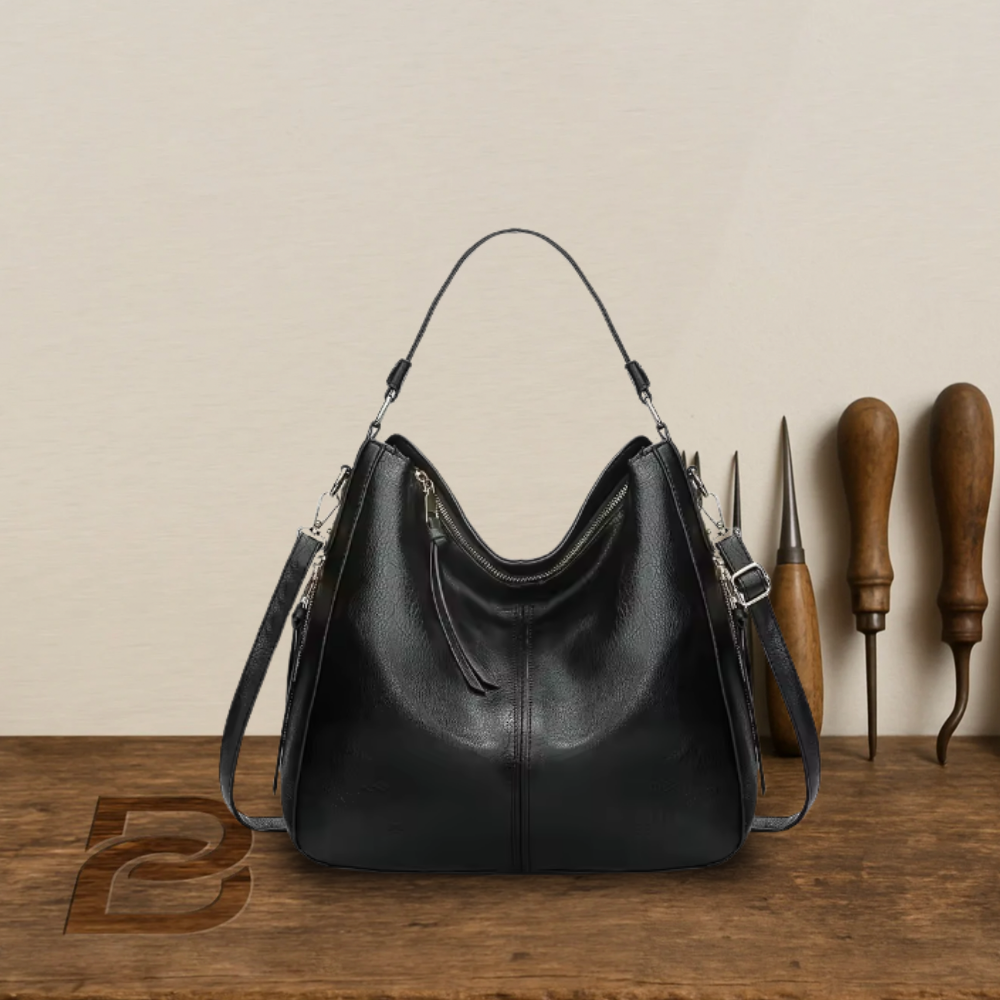 BERK | Minimalist two-way leather shoulder bag in vintage style