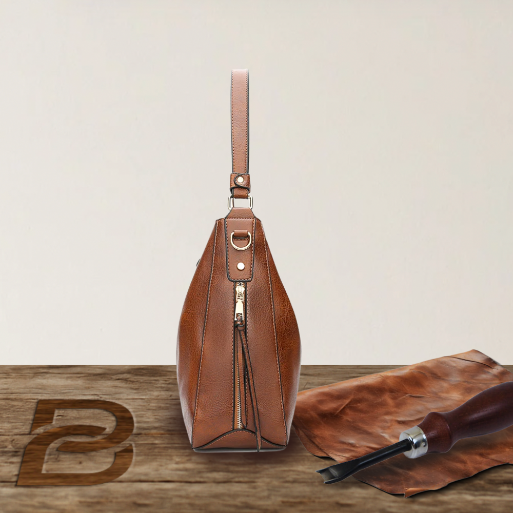 BERK | Minimalist two-way leather shoulder bag in vintage style